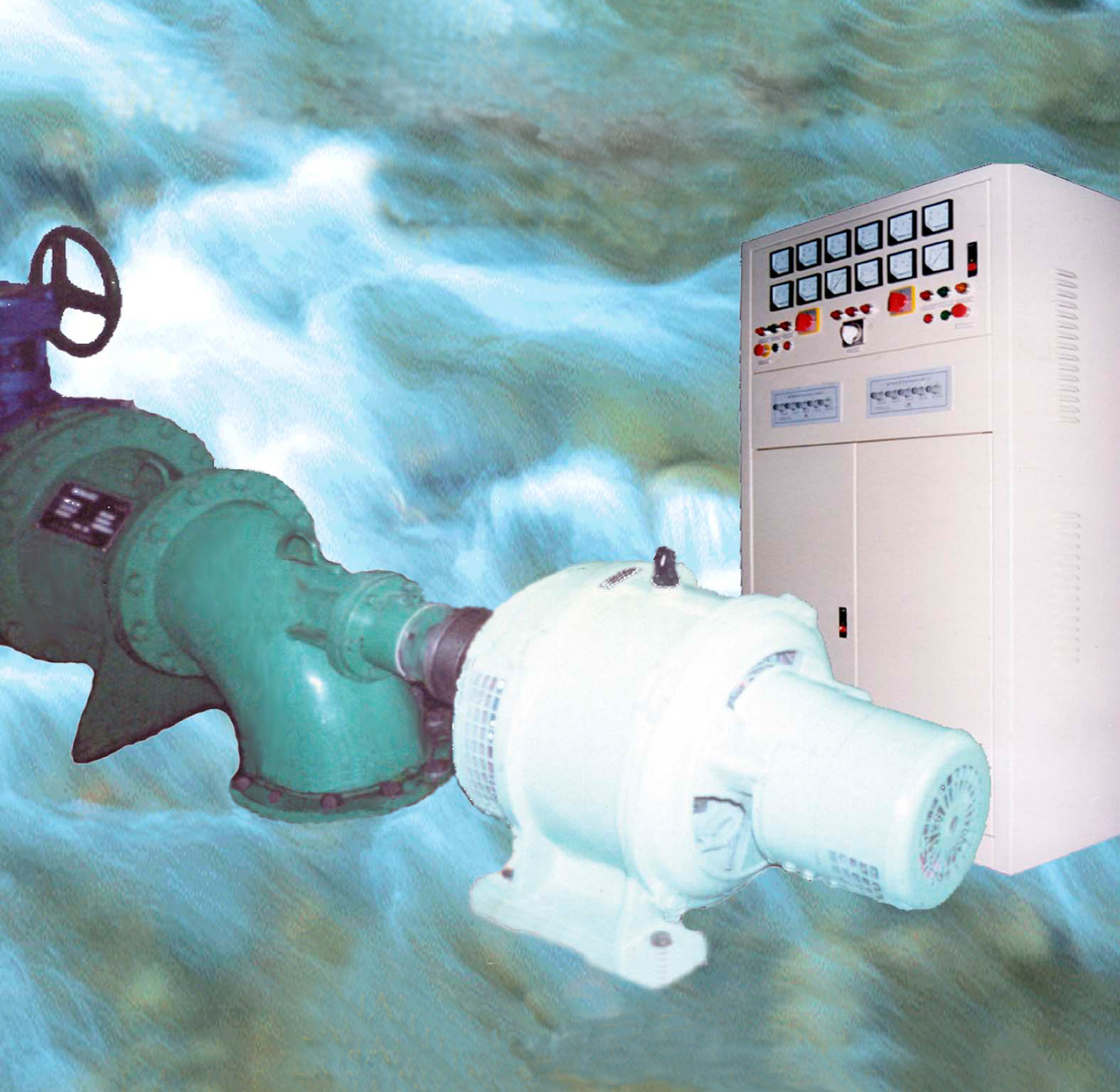 微型水电站水力发电设备贯流式水轮发电机组图片